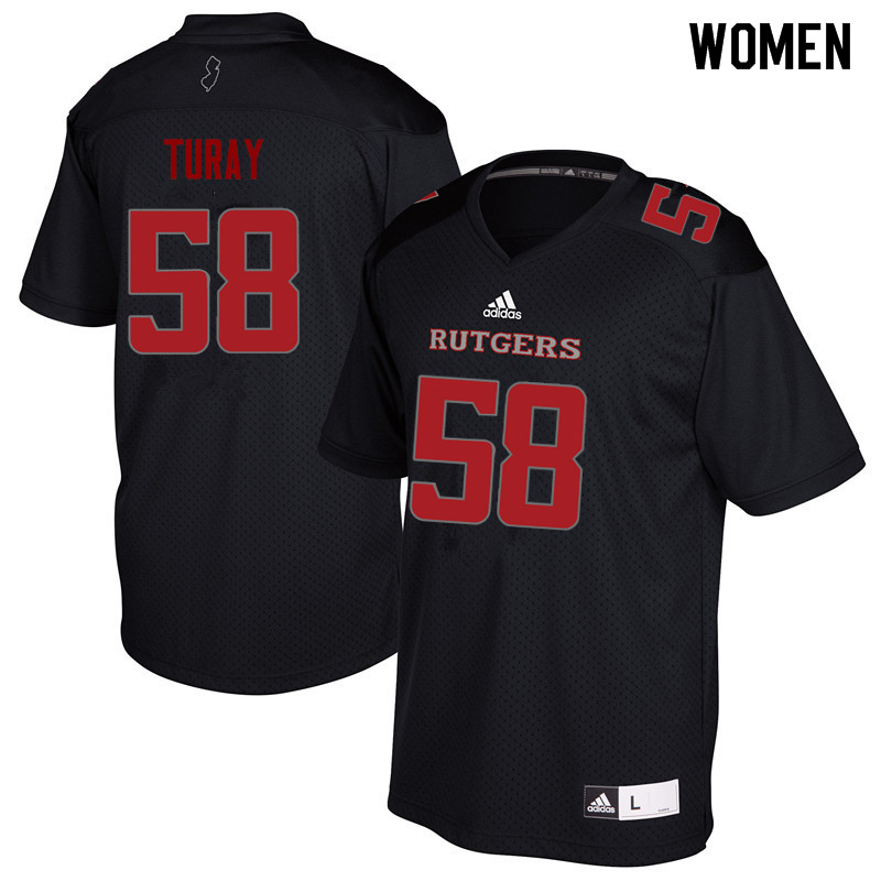 Women #58 Kemoko Turay Rutgers Scarlet Knights College Football Jerseys Sale-Black